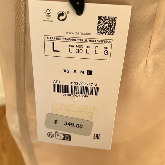 New! zara Ateller large lingerie style silk blend sheer two piece silk skirt. - Picture 9 of 16